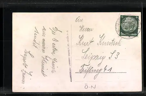 AK Sankt Anton an der Jessnitz, Ortsansicht aus der Vogelschau