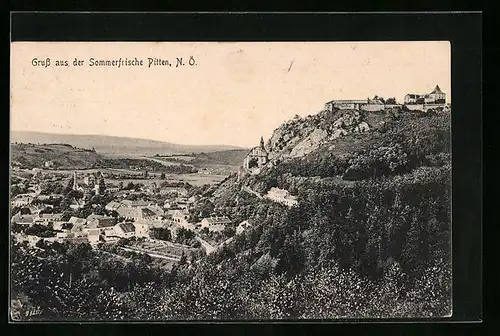 AK Pitten, Ortsansicht aus der Vogelschau