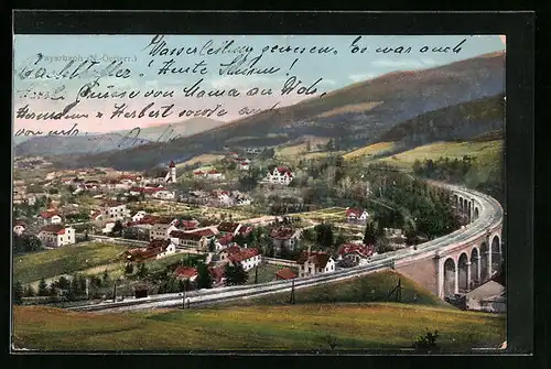 AK Payerbach, Ortsansicht aus der Vogelschau