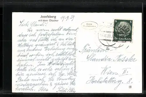 AK Josefsberg, Ortspartie mit dem Ötscher