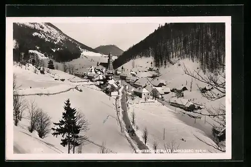 AK Annaberg, Ortsansicht mit Kirche im Winter