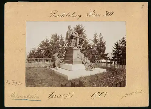 Fotografie Brück & Sohn Meissen, Ansicht Rudelsburg-Kösen, Blick auf das Bismarckdenkmal