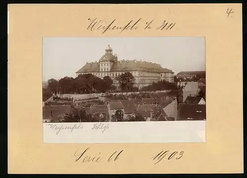 Fotografie Brück & Sohn Meissen, Ansicht Weissenfels, Stadtpanorama mit Blick zum Schloss