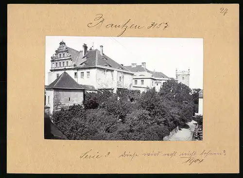 Fotografie Brück & Sohn Meissen, Ansicht Bautzen, Blick auf das Schloss Ortenburg mit Turm