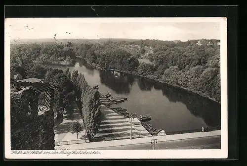 AK Halle a. S., Blick von der Burg Giebichenstein