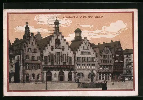 AK Alt-Frankfurt, Der Römer mit Brunnen