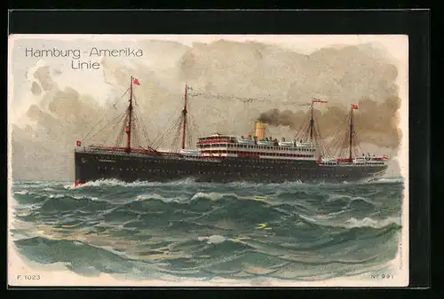 AK Dampfer Württemberg auf hoher See