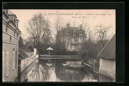 AK Ivry-la-Bataille, Vue sur l`Eure