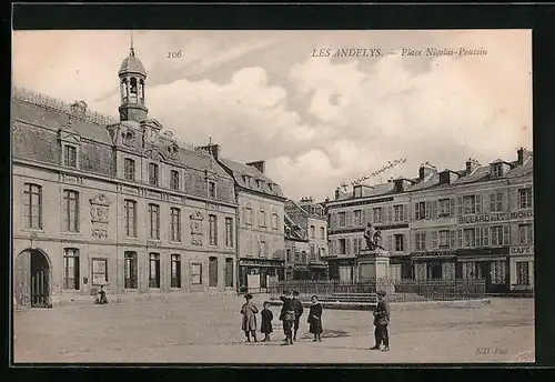 AK Les Andelys, Place Nicolas-Poussin