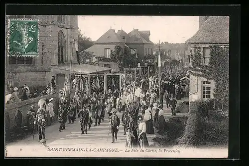 AK St-Germain-la-Campagne, La Fête du Christ, la Procession