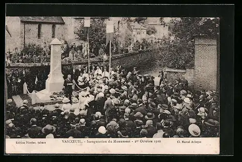AK Vascoeuil, Inauguration du Monument 1922