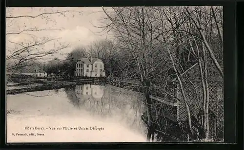AK Ézy, Vue sur l`Eure et Usines Désorges