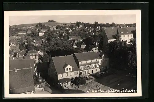 AK Hohnstein / Sächs. Schweiz, Teilansicht aus der Vogelschau