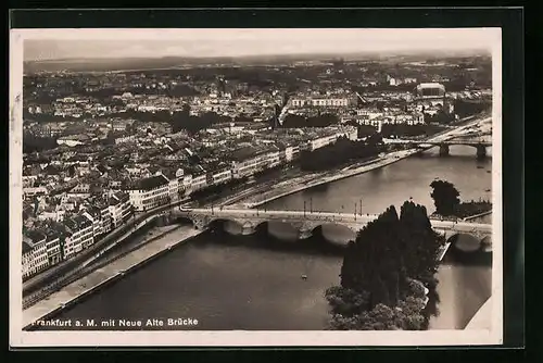 AK Frankfurt a. M., Gesamtansicht mit Neue Alte Brücke