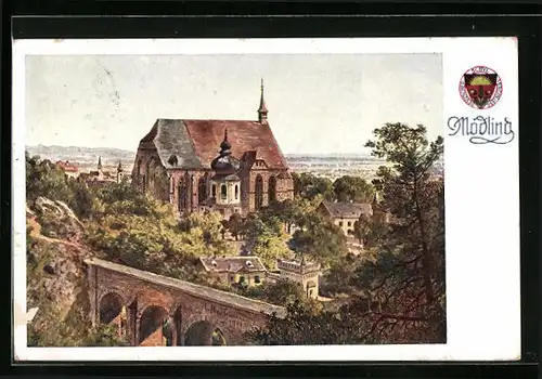 Künstler-AK Deutscher Schulverein Nr. 279: Mödling, Blick zur Kirche