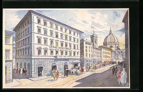 Künstler-AK Frienze, Grand Hôtel Cavour, Via Pronconsolo, 5
