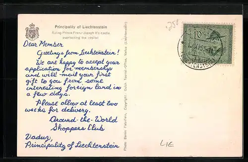 AK Liechtenstein, Ruling Prince Franz-Joseph II`s castle overlooking the capital