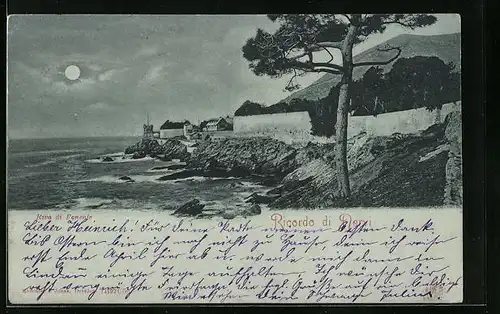 Mondschein-AK Nervi, Riva di Ponente