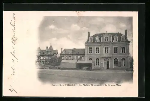 AK Beuzeville, L`Hôtel de ville, Maison Normande et la Grande-Mare