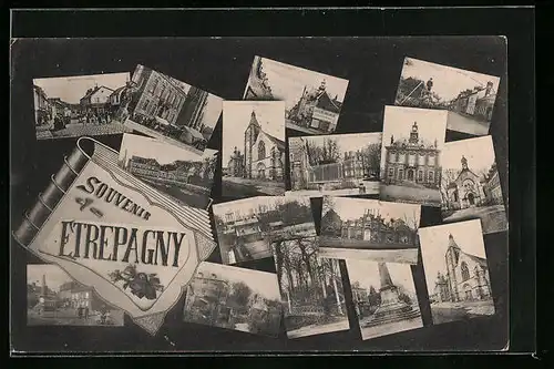 AK Étrépagny, Kirche, Brücke, Denkmal