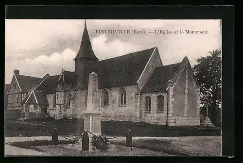 AK Pinterville, L`Eglise et le Monument
