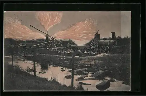 AK Hamburg-Neuengamme, Entzündung von Erdgas 1910