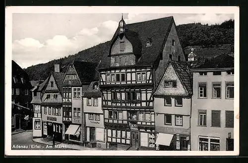 AK Adenau / Eifel, Partie am Markt