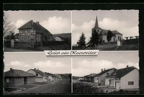 AK Karweiler, Ortsansichten und Kirche