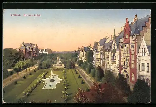 AK Crefeld, Blick zum Bismarckplatz