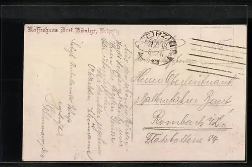 AK Leipzig, Café Drei Könige, Innenansicht