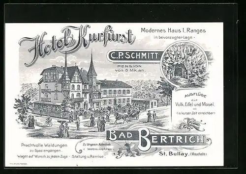 AK Bad Bertrich /St. Bullay, Hotel Kurfürst