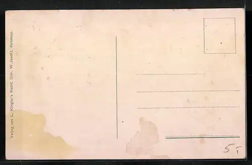 AK Konstanz, Teilansicht mit Luftschiff Zeppelin