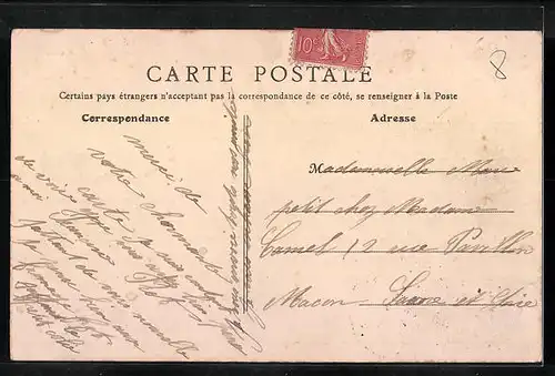 AK Denain, Gebäudeansicht, Denkmal, Uferpartie