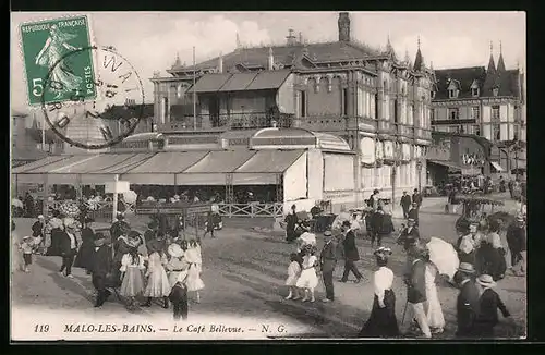 AK Malo-les-Bains, Le Café Bellevue