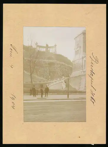 Fotografie Brück & Sohn Meissen, Ansicht Budapest, Blick auf das Gerhardus-Denkmal
