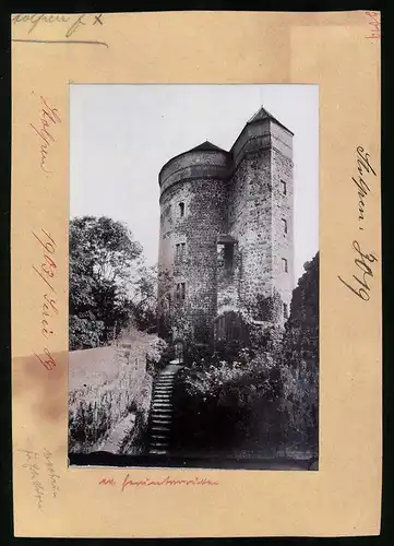 Fotografie Brück & Sohn Meissen, Ansicht Stolpen i. Sa., Aufgang zum Coselturm