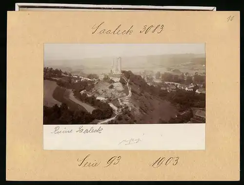 Fotografie Brück & Sohn Meissen, Ansicht Saaleck-Kösen, Blick auf die Ruine Saaleck-Kösen