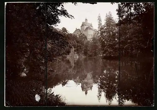 Fotografie Brück & Sohn Meissen, Ansicht Waldheim i. Sa., Blick nach Schloss Kriebstein