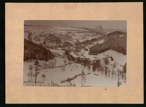 Fotografie Brück & Sohn Meissen, Ansicht Bad Gottleuba i. Sa., Ortspanorama im Winter