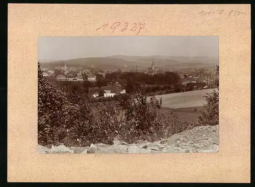 Fotografie Brück & Sohn Meissen, Ansicht Bischofswerda, Ortspanorama vom Napoleonstein aus gesehen