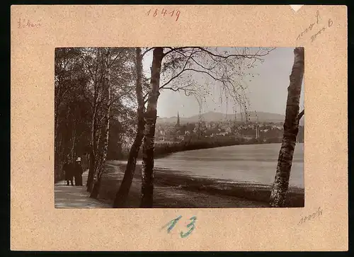 Fotografie Brück & Sohn Meissen, Ansicht Löbau i. Sa., Partie am Löbauer Berg mit Stadtpanorama