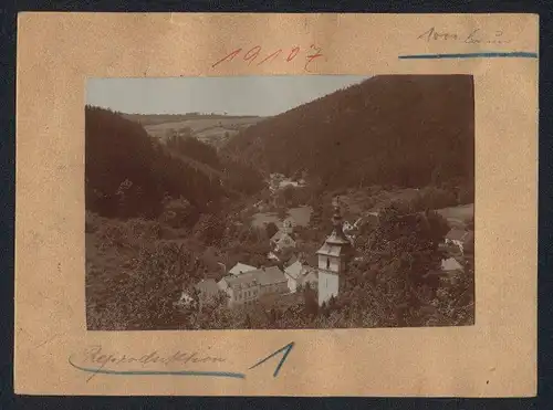 Fotografie Brück & Sohn Meissen, Ansicht Bad Gottleuba, Ortspartie mit Maschinenbau Ernst Laupold