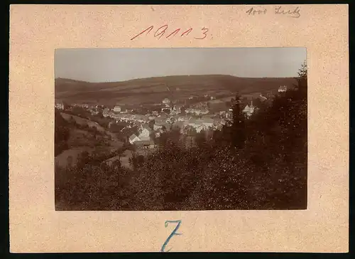 Fotografie Brück & Sohn Meissen, Ansicht Bad Gottleuba, Panorama der Stadt vom Berg aus gesehen