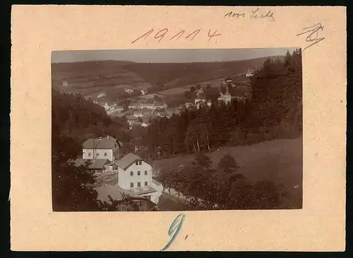Fotografie Brück & Sohn Meissen, Ansicht Bad Gottleuba, Ortspanorama mit Mühle Gottleuba von Max Bahr
