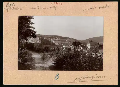 Fotografie Brück & Sohn Meissen, Ansicht Gottleuba, Ortschaft vom Waldweg gesehen