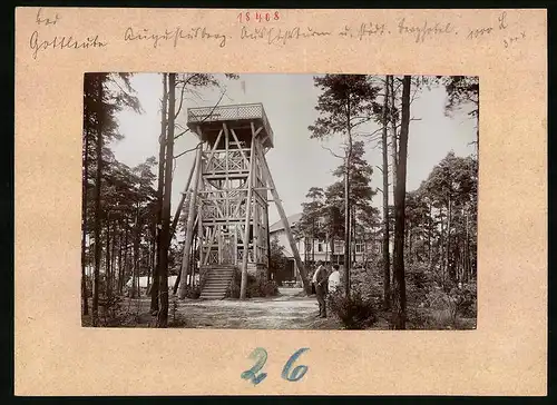 Fotografie Brück & Sohn Meissen, Ansicht Gottleuba, Aussichtsturm auf dem Augustusturm