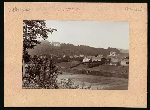 Fotografie Brück & Sohn Meissen, Ansicht Braunsdorf, Ortsansicht mit Schloss Lichtenwalde