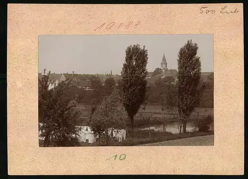 Fotografie Brück & Sohn Meissen, Ansicht Mutzschen, Ortschaft von Osten gesehen