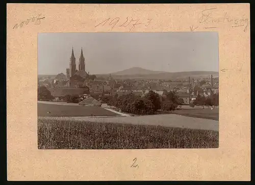 Fotografie Brück & Sohn Meissen, Ansicht Oschatz, Stadtpanorama mit Kirche