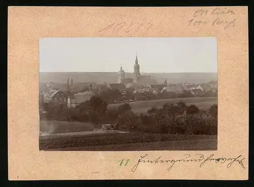 Fotografie Brück & Sohn Meissen, Ansicht Mügeln, Panorama mit Kirche